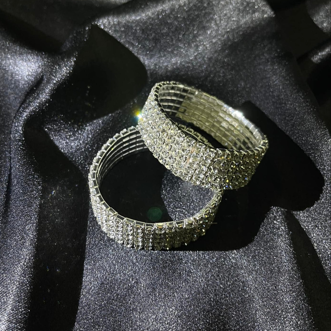Rhinestone bangles (pair)